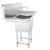 Koolmore 5 in. One compartment Stainless Steel Commercial Sink with Drainboards and Faucet SA151512-15B3FA